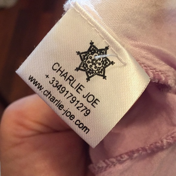 Charlie Joe purple, white dress 100% Rayon. - Picture 7 of 8